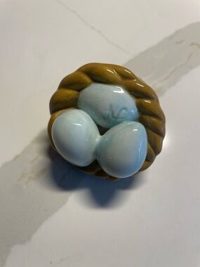 Nora Fleming Ceramic Nest with Pale Blue Eggs